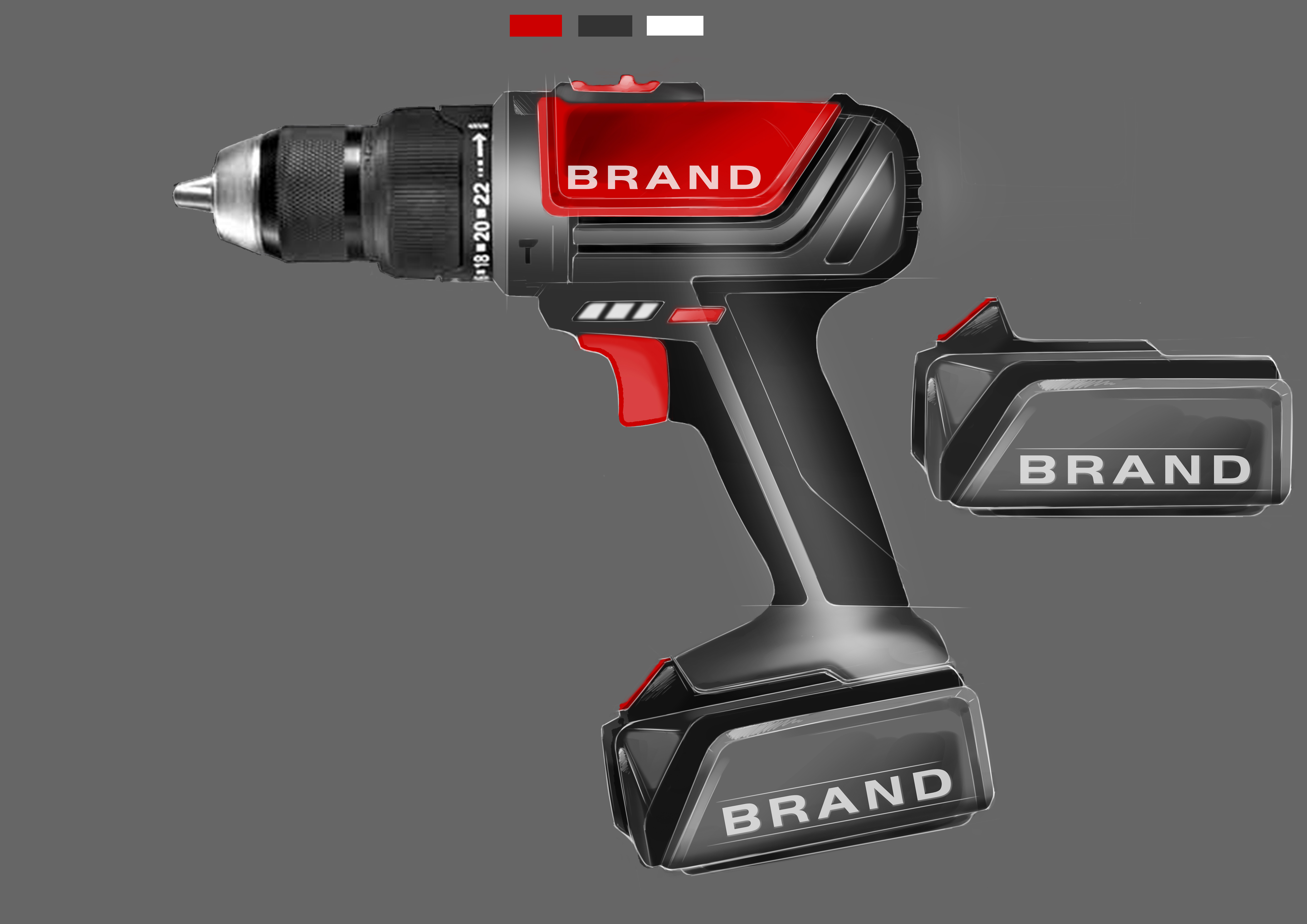 yulo，Electric tool，Hand drawn，One shot design，sketch，