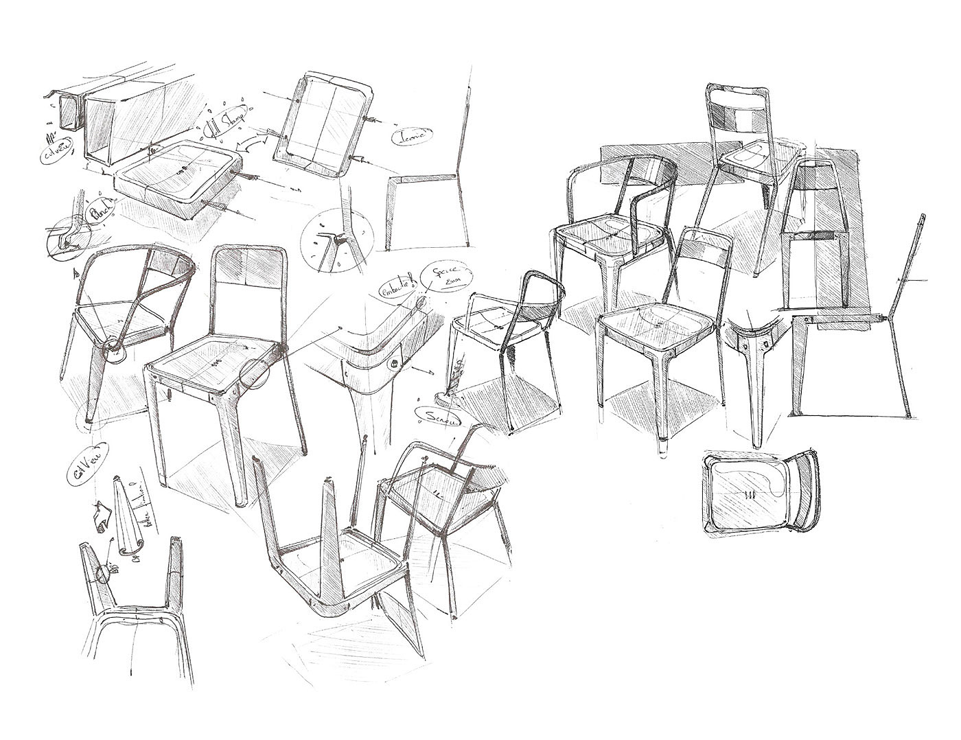 家具，椅子，工业风，设计草图，