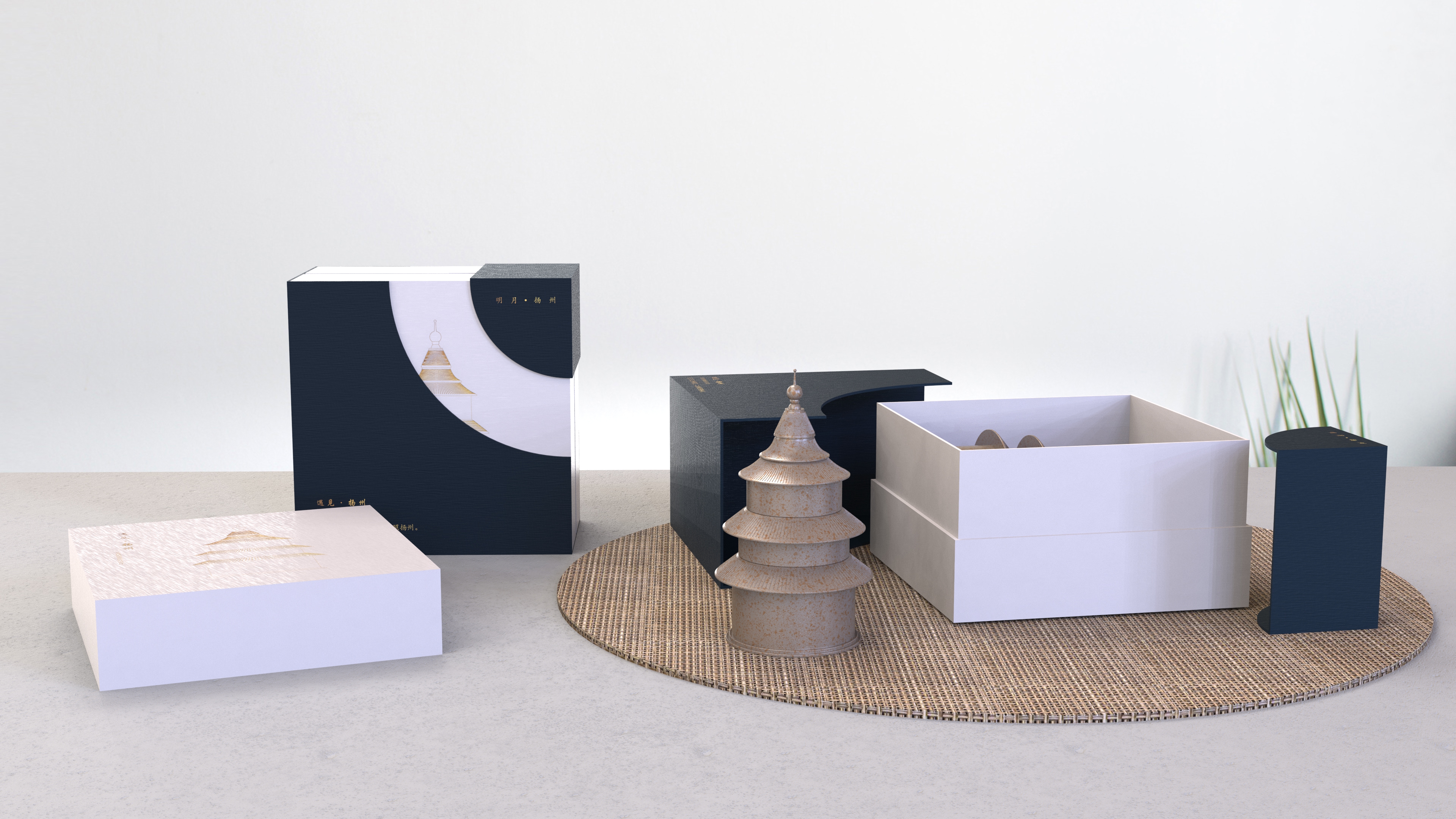 Cultural and creative design，Yangzhou，Wenchang Pavilion，Souvenir ，Cultural creation，Design，packing，National tide，