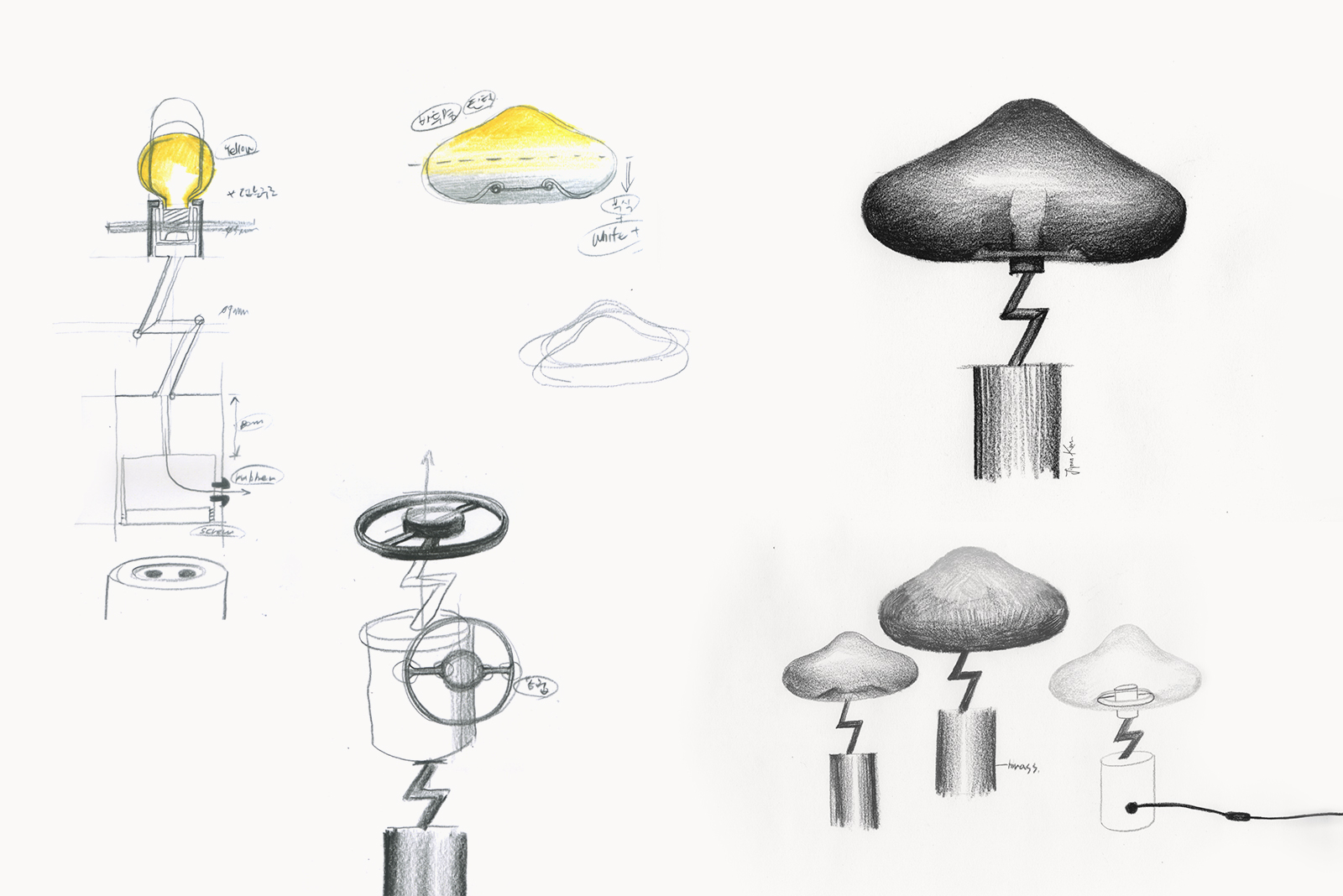 lightning，Desk lamp，originality，industrial design，