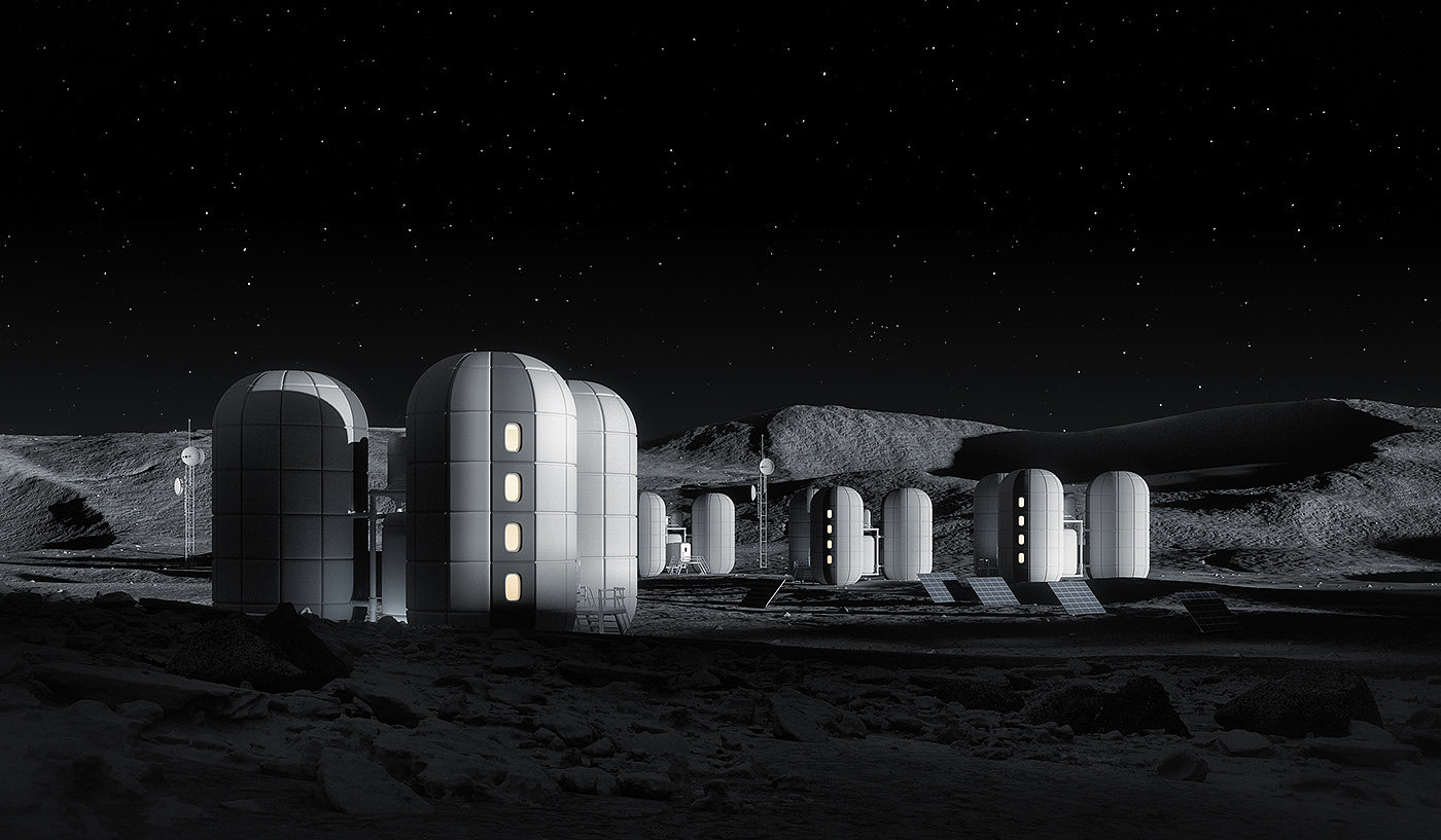 Moon，space design ，habitat，science fiction，