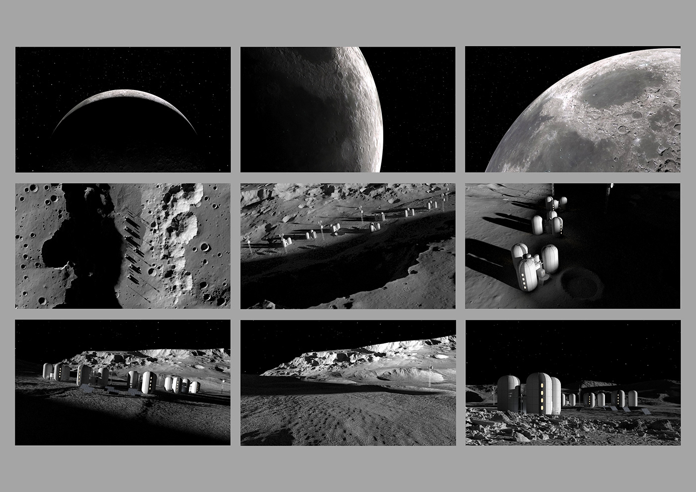 Moon，space design ，habitat，science fiction，