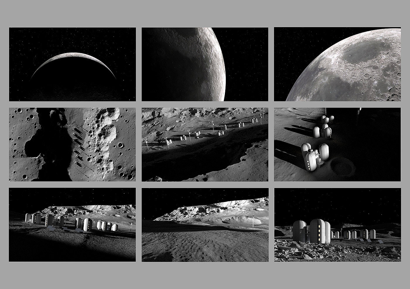 Moon，space design ，habitat，science fiction，