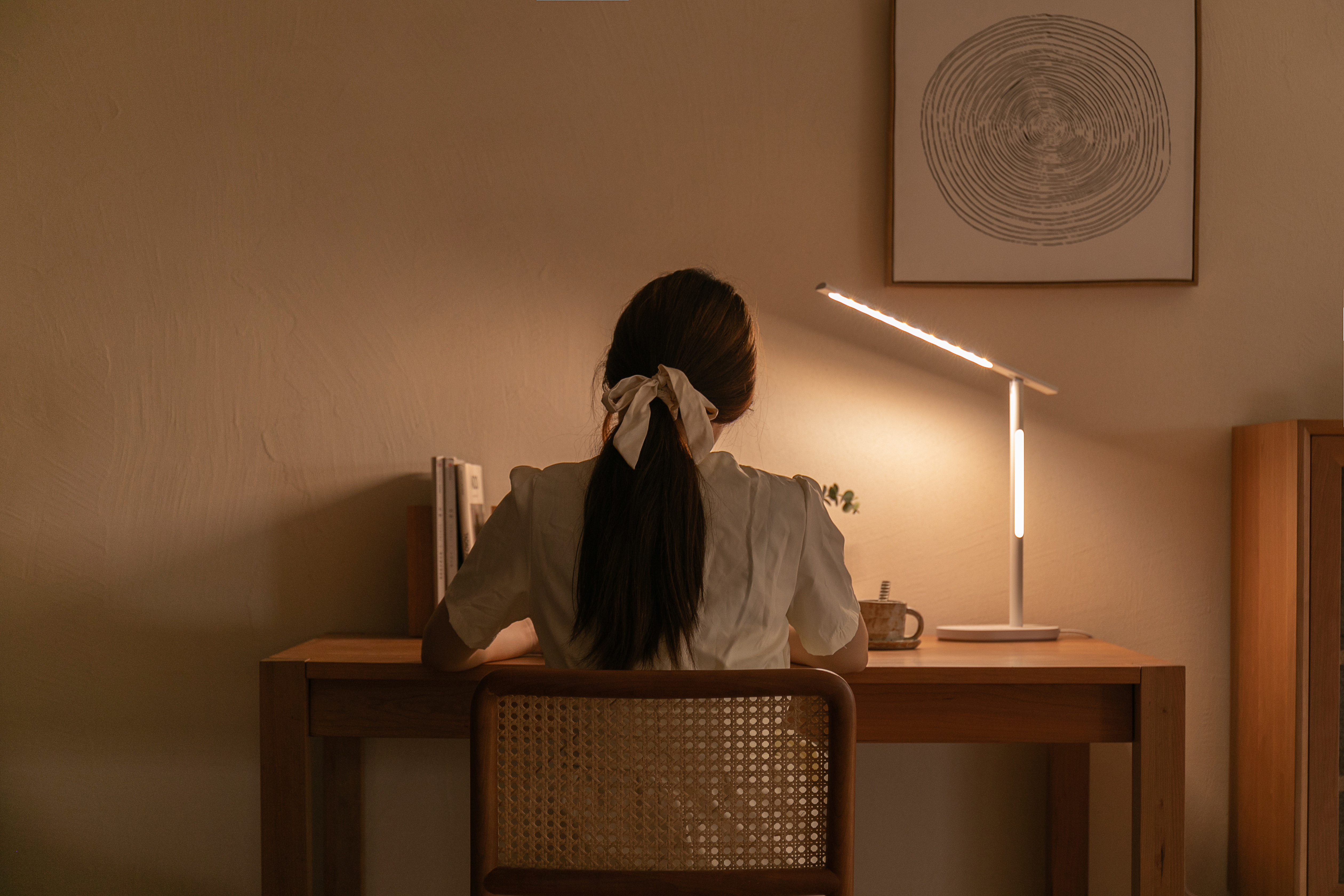 Solid wood desk / simple / quiet / Japanese / Nordic / study，