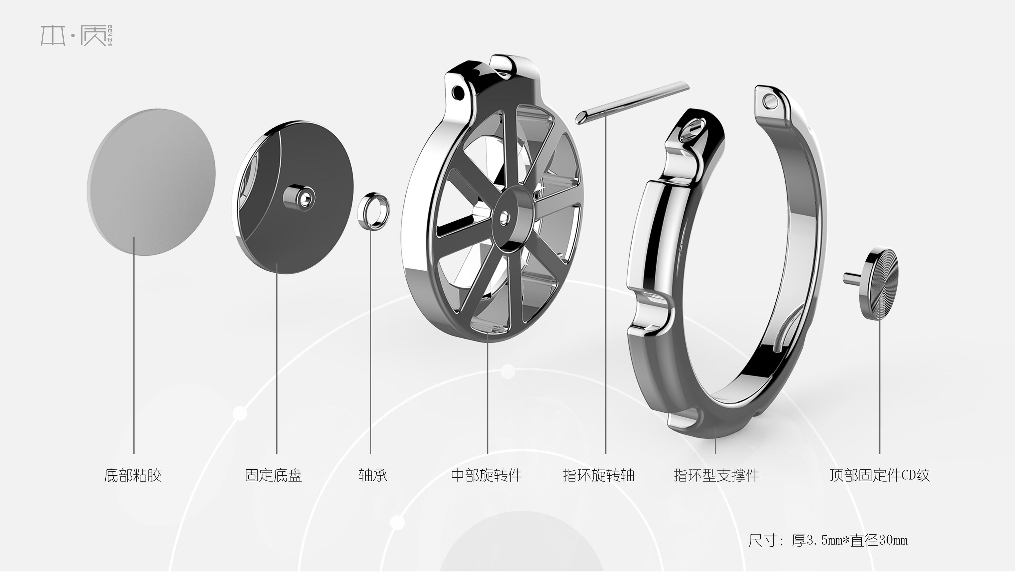 Mobile phone ring gyro support，