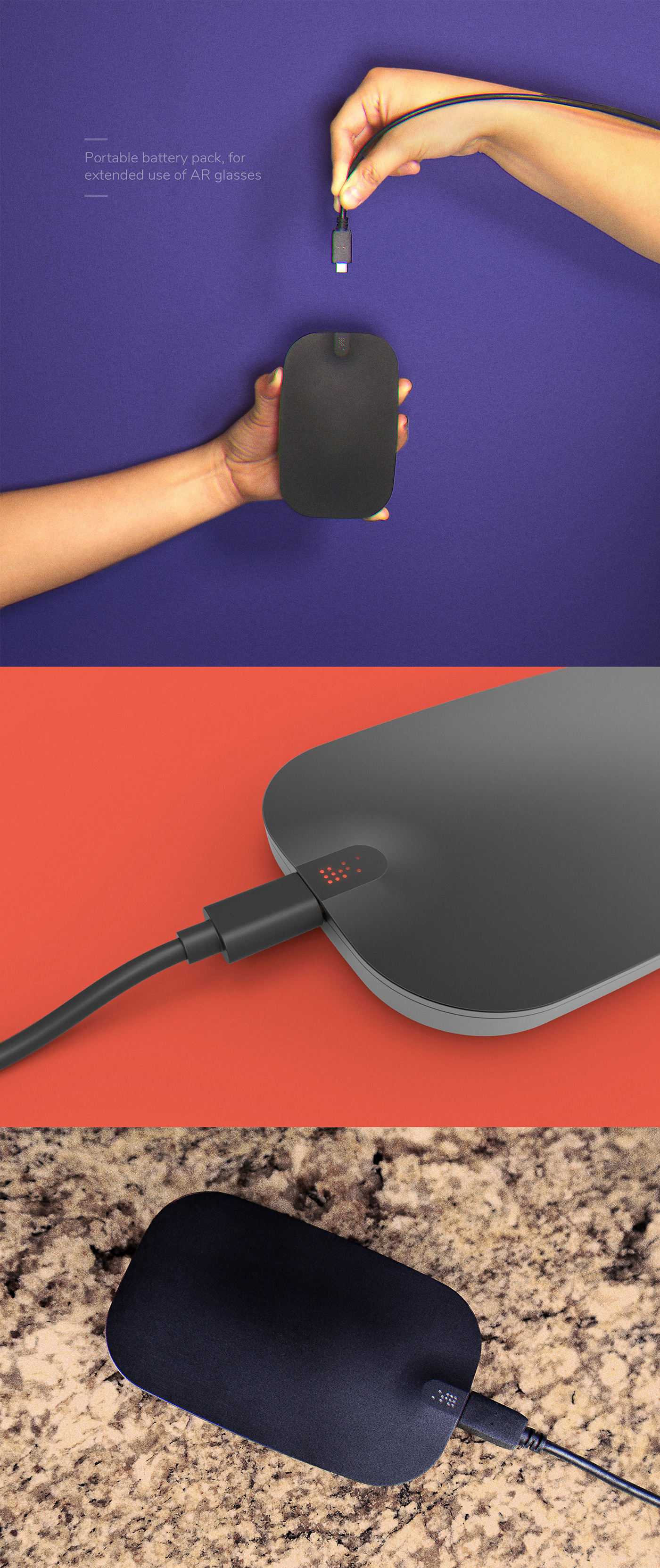 portable source，Ar glasses，charge，conceptual design，