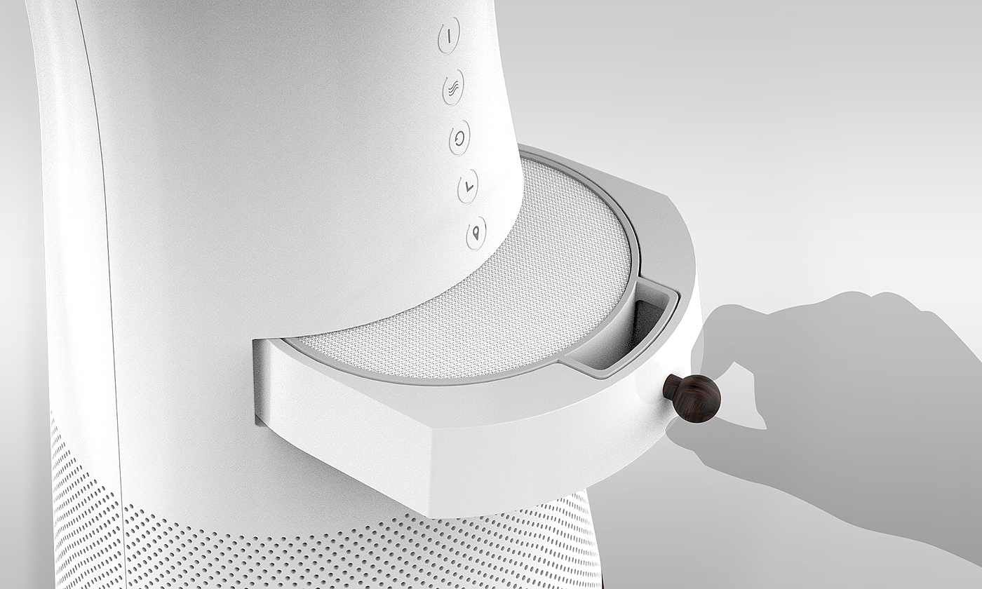 conceptual design，air cleaner，black and white，household electrical appliances，