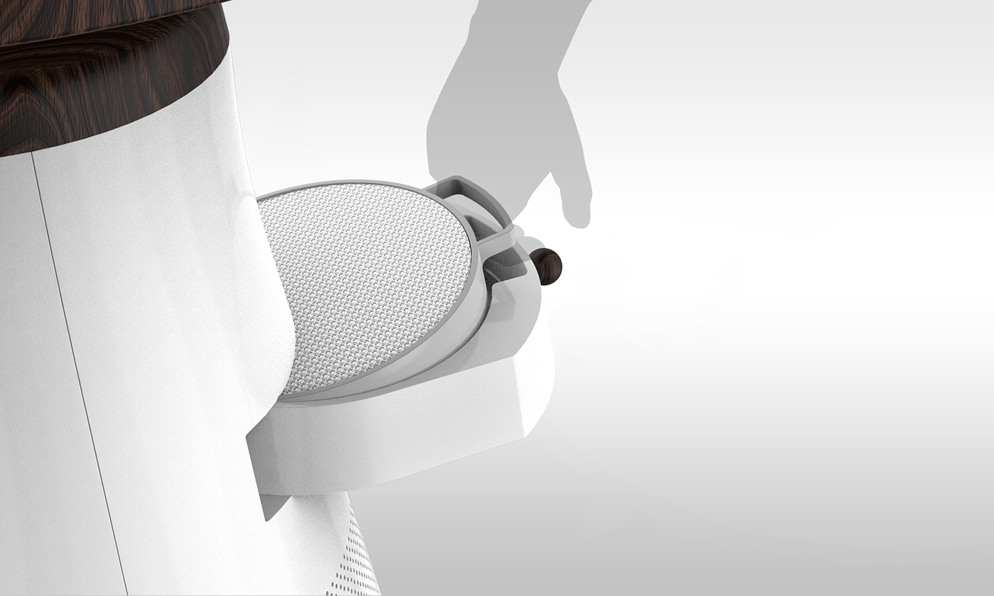 conceptual design，air cleaner，black and white，household electrical appliances，