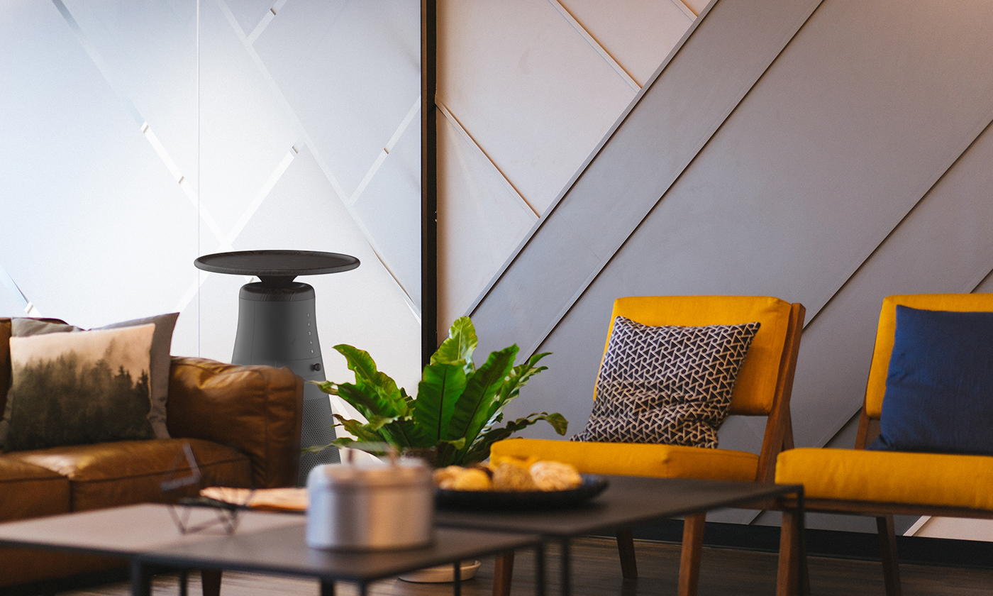 conceptual design，air cleaner，black and white，household electrical appliances，