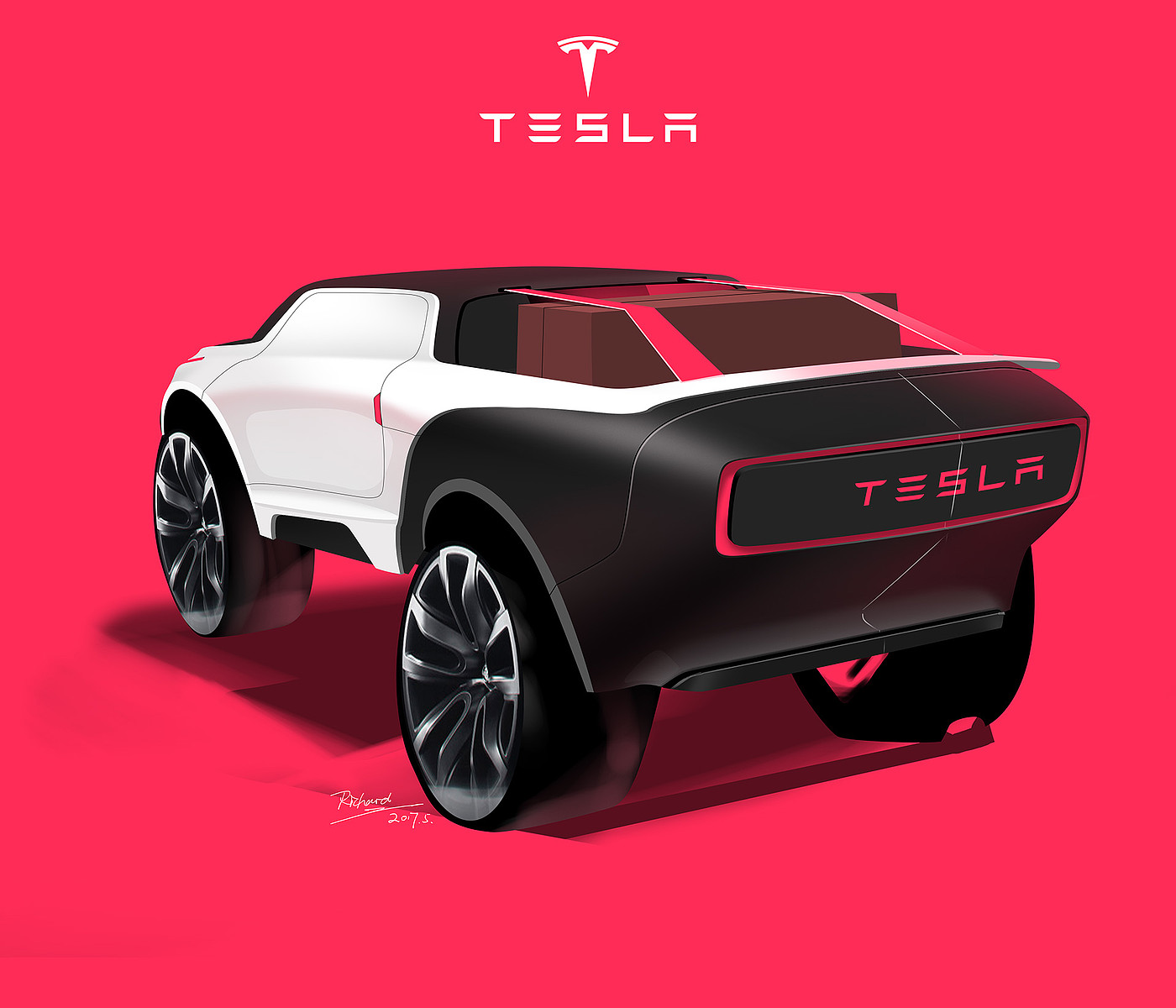 Automobile design，conceptual design，model design ，Tesla，modeling，Richard Lee，