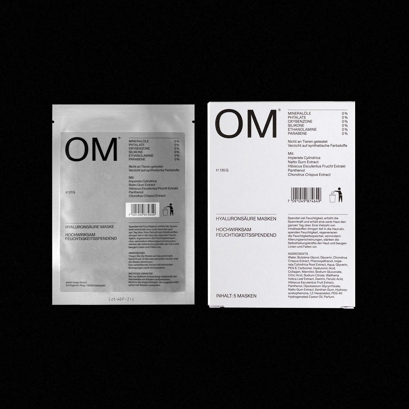 OM，German Skincare，Cosmetics，packing design，Brand identification，Simple design，