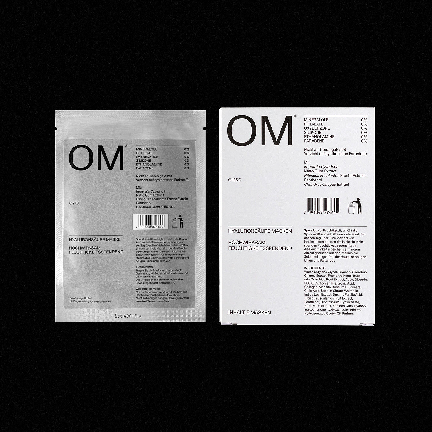 OM，German Skincare，化妆品，包装设计，品牌识别，简约设计，