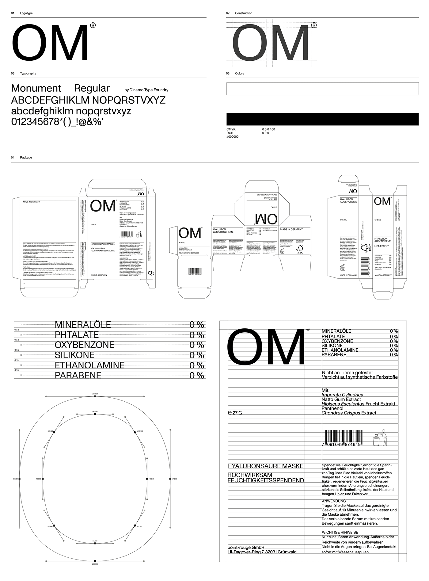 OM，German Skincare，Cosmetics，packing design，Brand identification，Simple design，