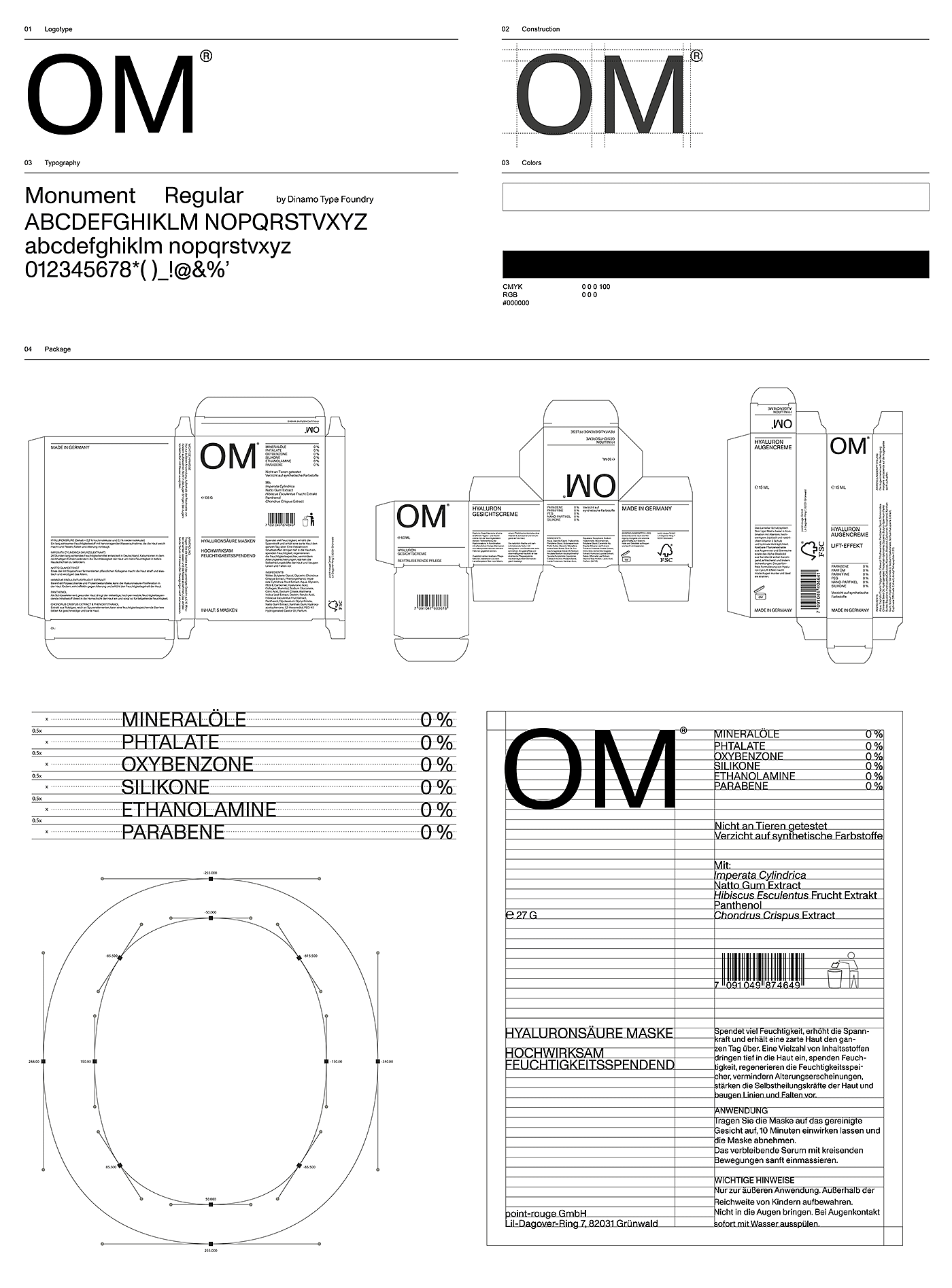 OM，German Skincare，化妆品，包装设计，品牌识别，简约设计，