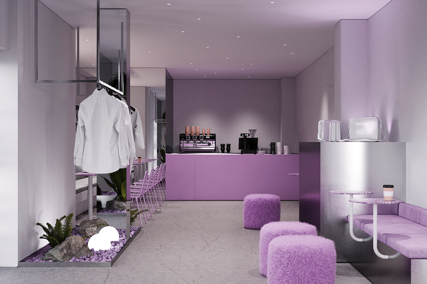 Interior design，Dessert bar，Exhibition Room，modern，