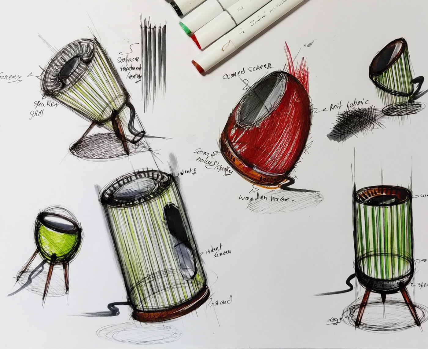 speaker，intelligence，cylindrical，modern，