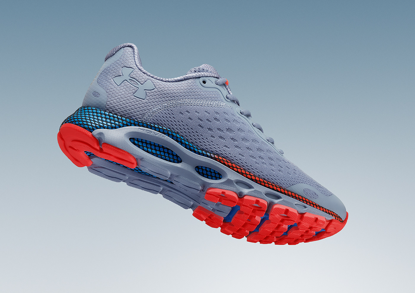 Under Armour，Outdoor sports，Andema，Lightweight experience，Balance design，Design of powerful telescopic energy grid，UA HOVR Technology，