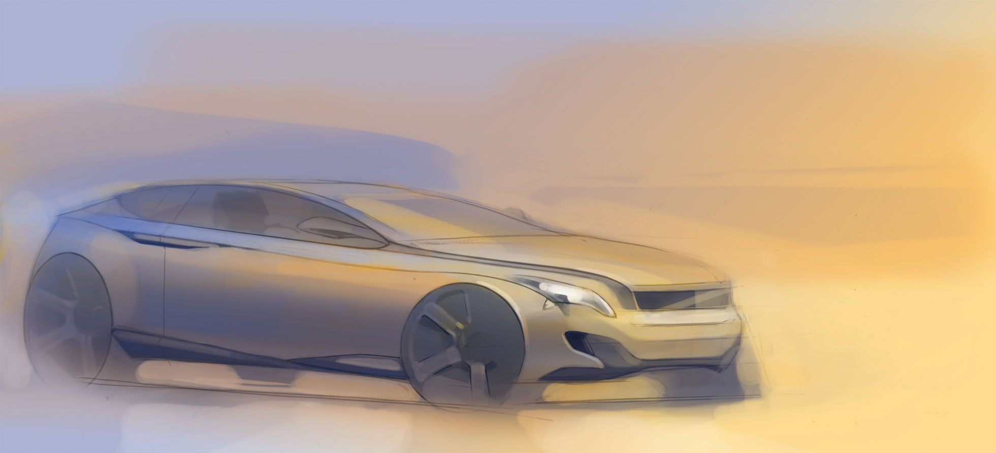 汽车,手绘,板绘,绘画,户外,出行