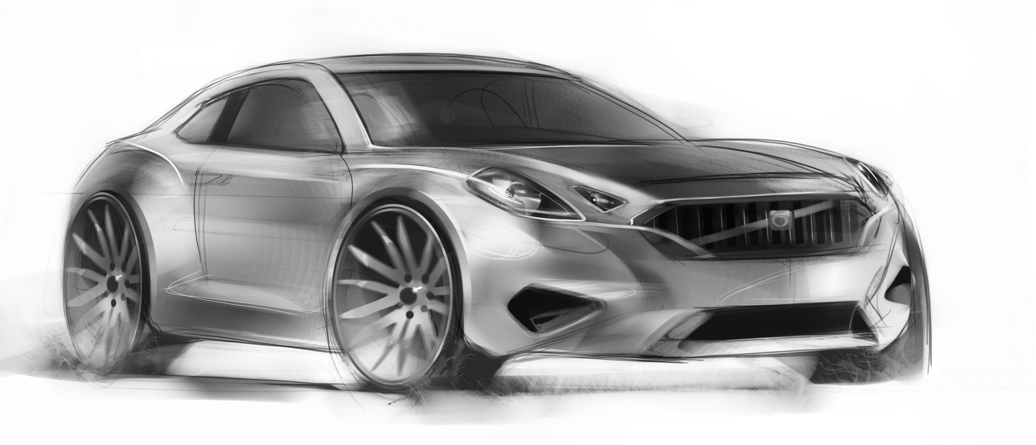 汽车板绘一波不同角度汽车的手绘