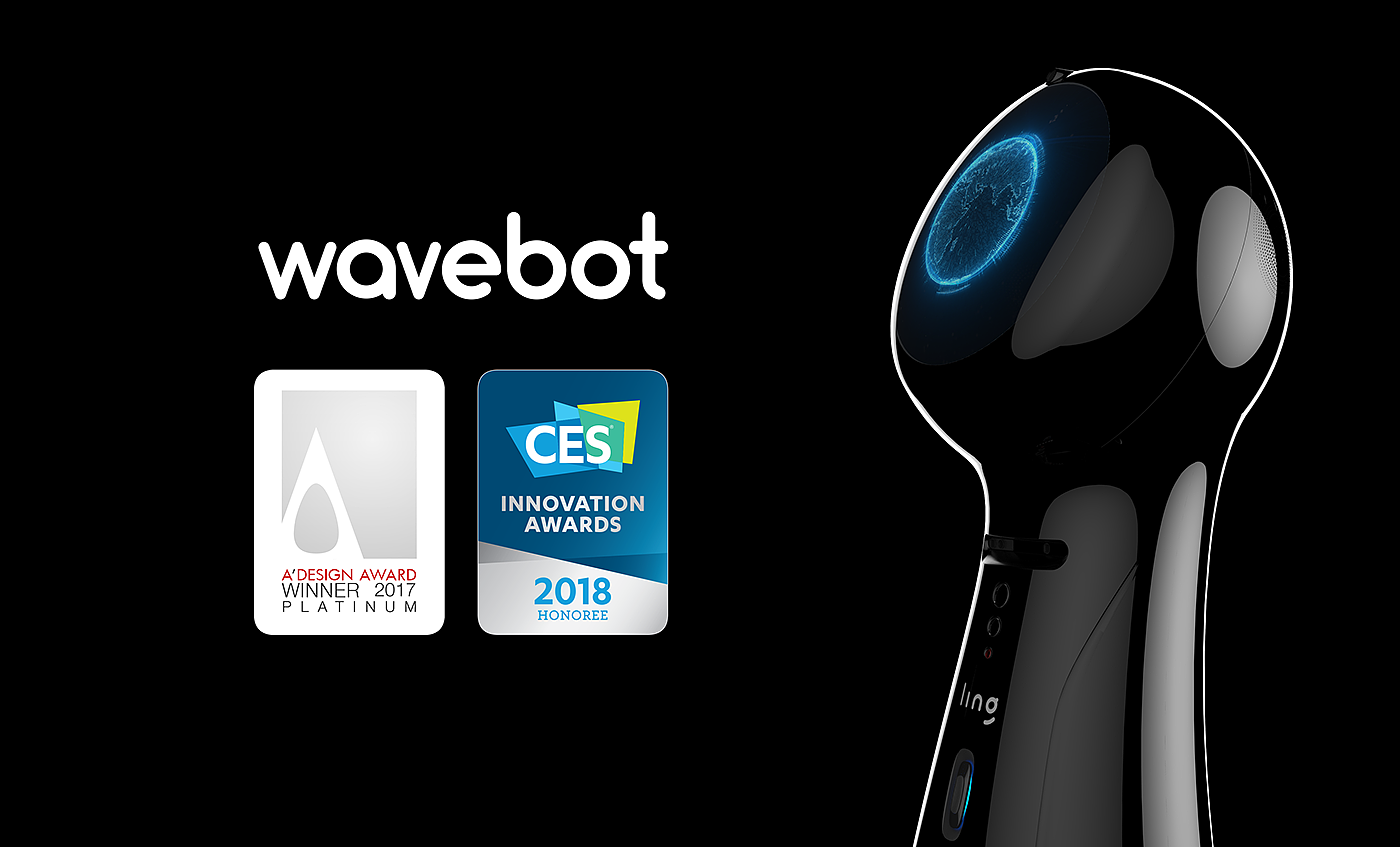 2017Adesign，2018CES，wavebot，Bobo robot，Future service robot，China，black，