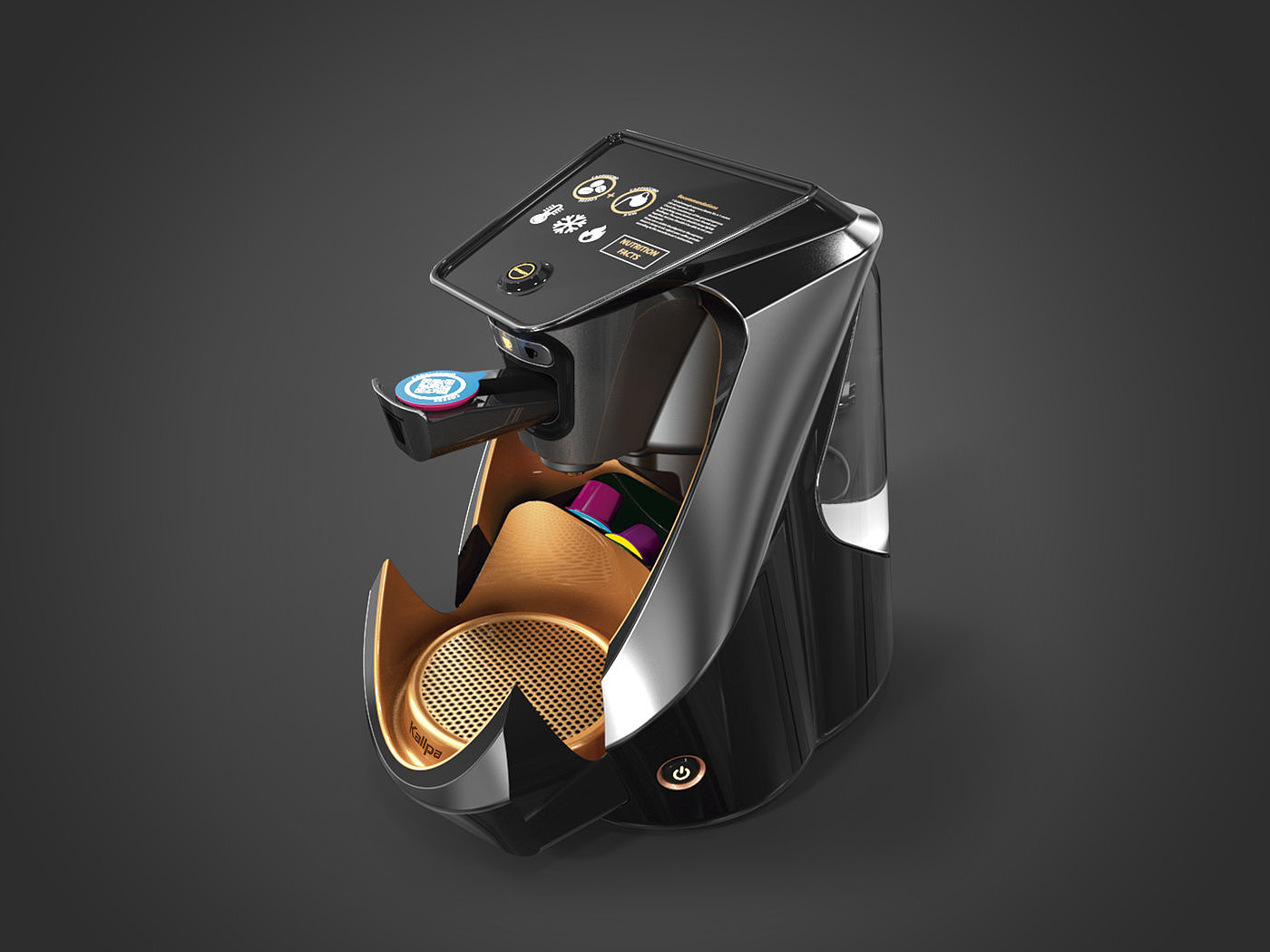 industrial design，Coffee machine design，kallpa，Interaction design，