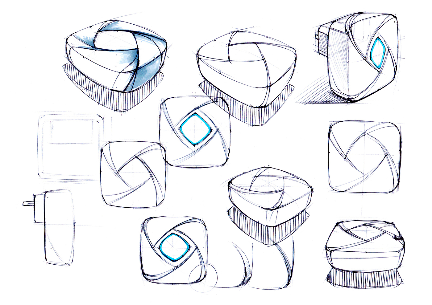 Bionics Design ，Industrial design sketch，Hand drawn renderings of products，Hand drawn sketch of industrial design，