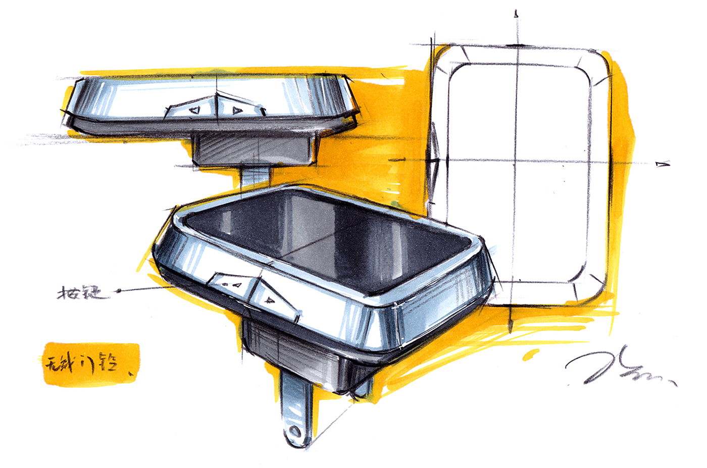 Bionics Design ，Industrial design sketch，Hand drawn renderings of products，Hand drawn sketch of industrial design，