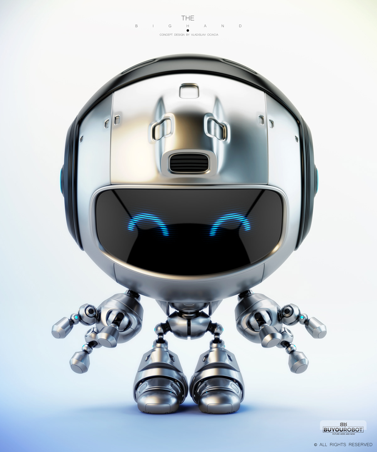 BIGHAND robot，robot，Character design，illustration，