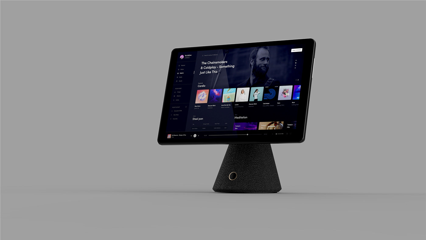 Screen rotatable smart speaker - concept，