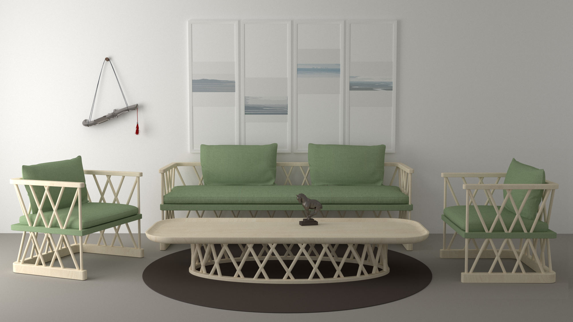 Wood cloth turns light，Hana furniture design，