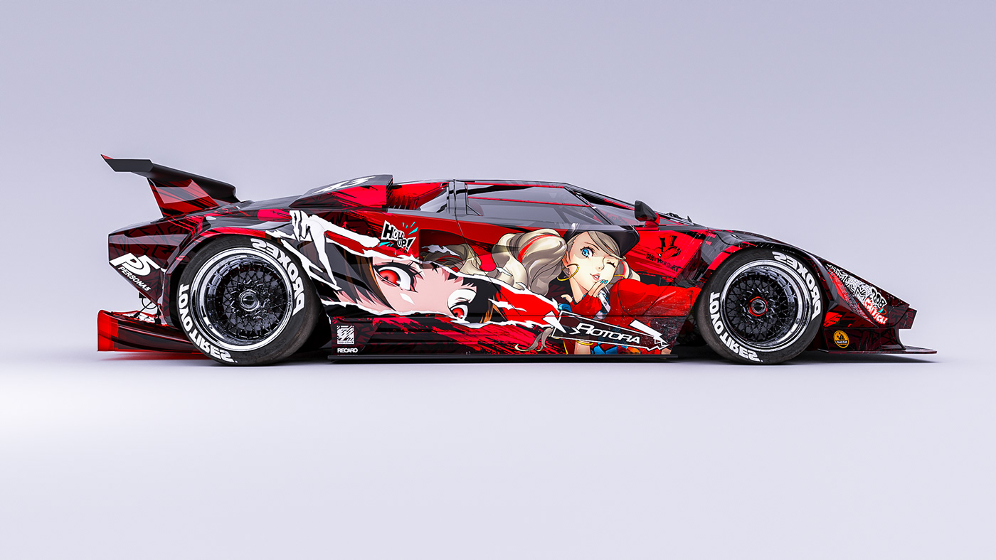 跑车,红色,动漫