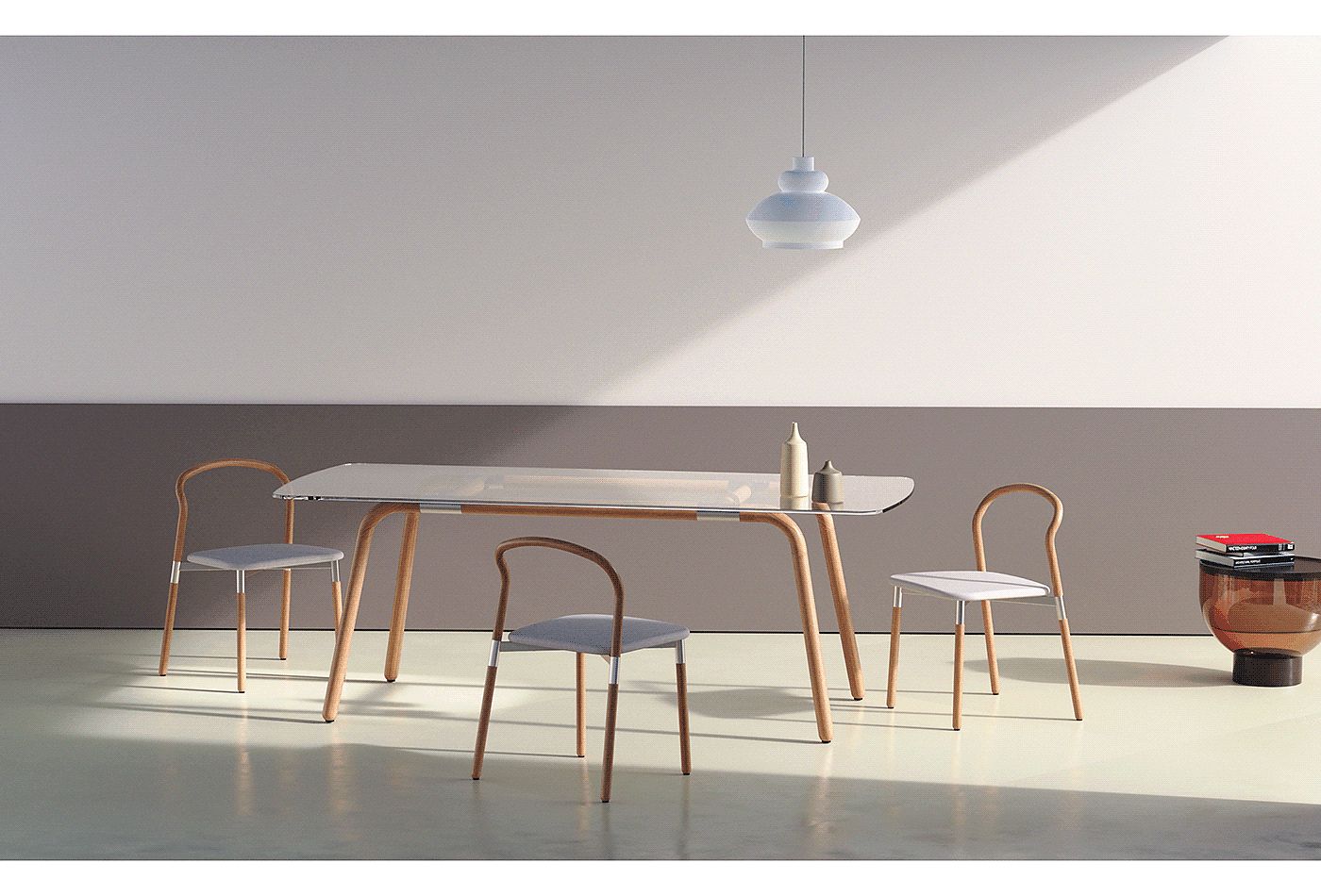 Tables and chairs，woodiness，Glass，