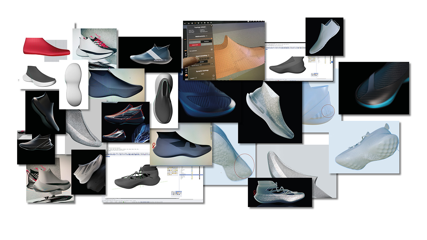 Modular design，MODULARITY，Lightweight structure design，Sneaker design，Inflatable，Buffer settings，Repairable sustainable basketball shoes，