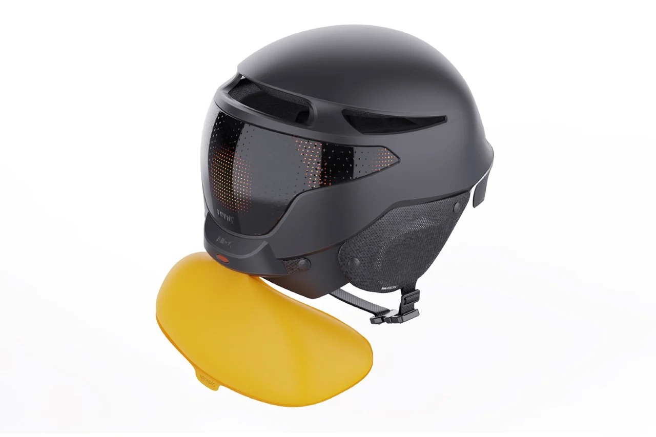 Bicycle helmet，Envoy helmet，Bronze medal of ydxkeyshot design challenge，Folding design，Automatic airbag deployment，Prevention of danger，Marco Filipic，