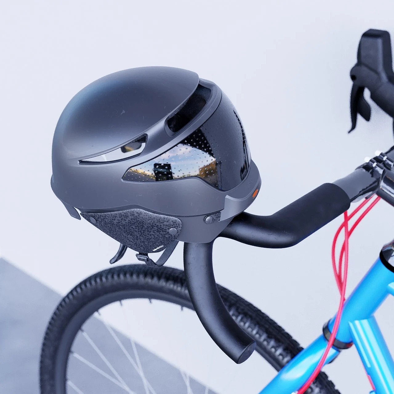 Bicycle helmet，Envoy helmet，Bronze medal of ydxkeyshot design challenge，Folding design，Automatic airbag deployment，Prevention of danger，Marco Filipic，
