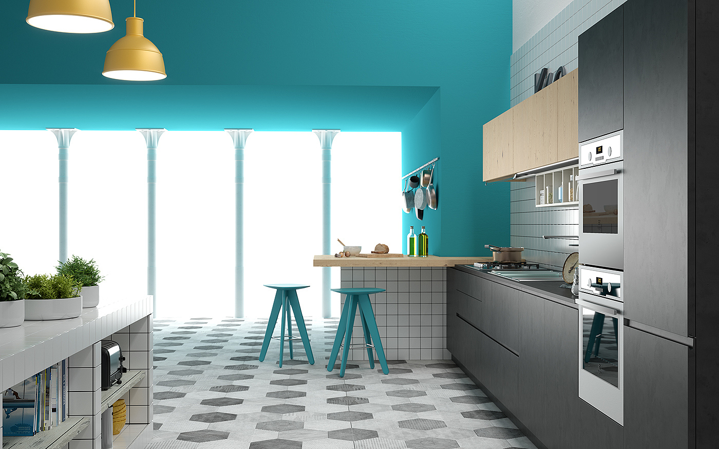 kitchen，Home Furnishing，modern，fresh，furniture，