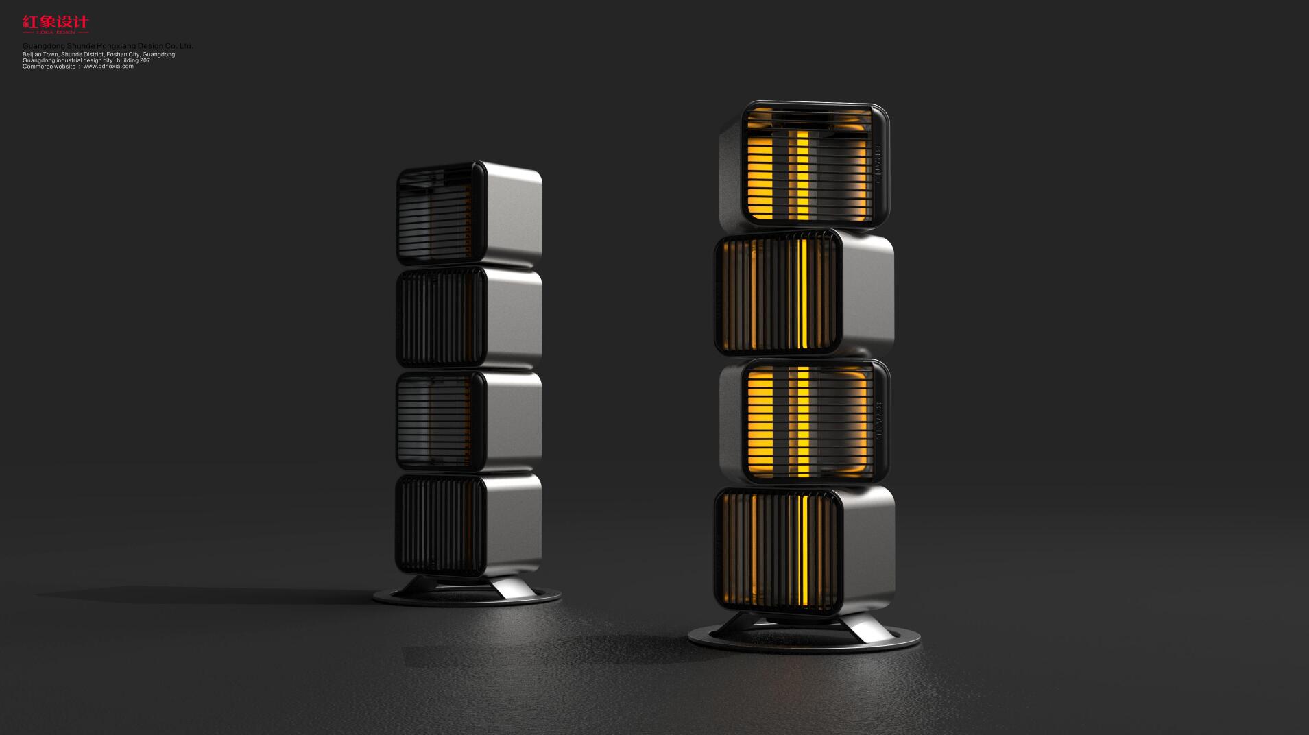 Red elephant case, red elephant design, product design, electric heater，