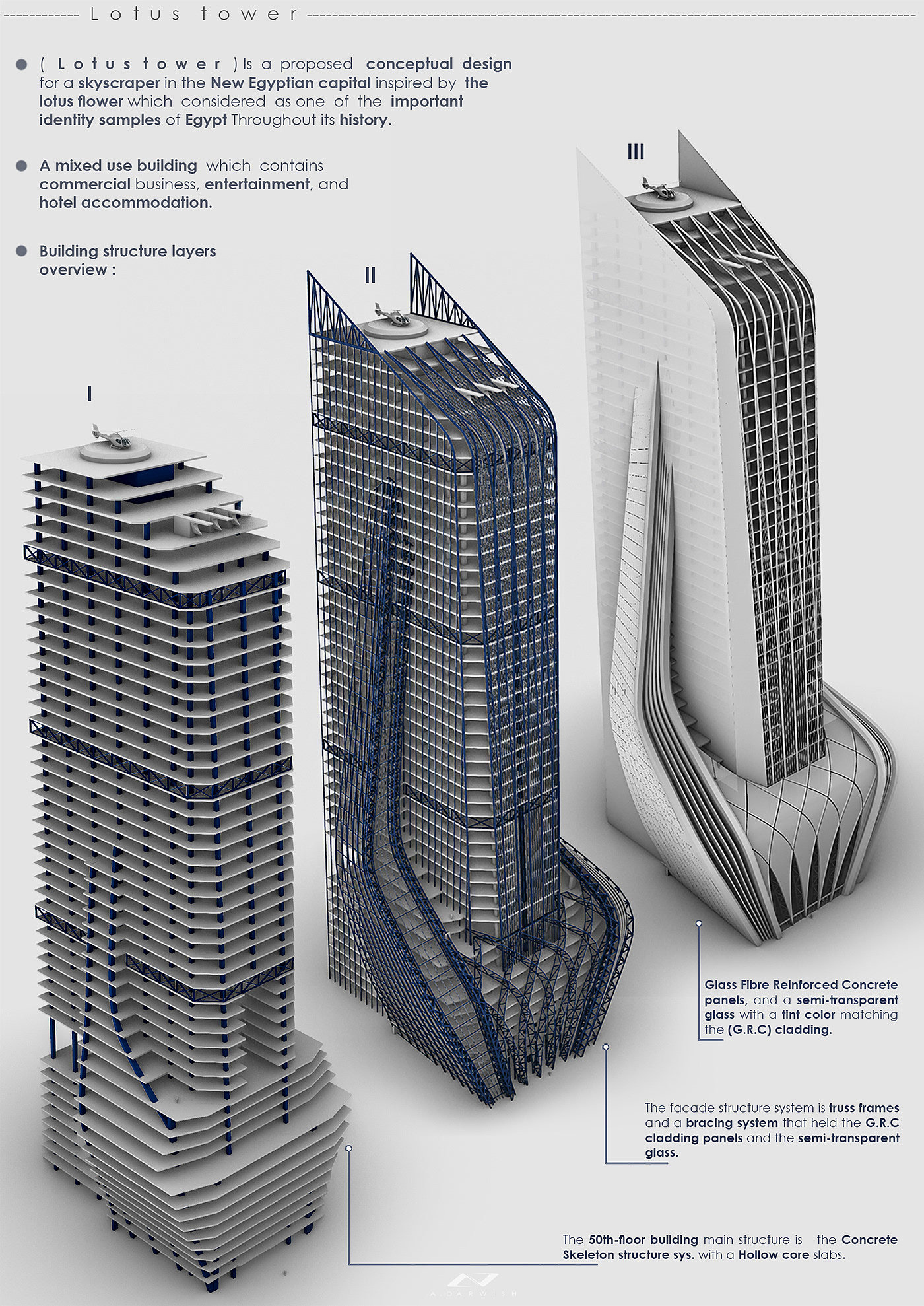 荷花，概念建筑，建筑可视化，