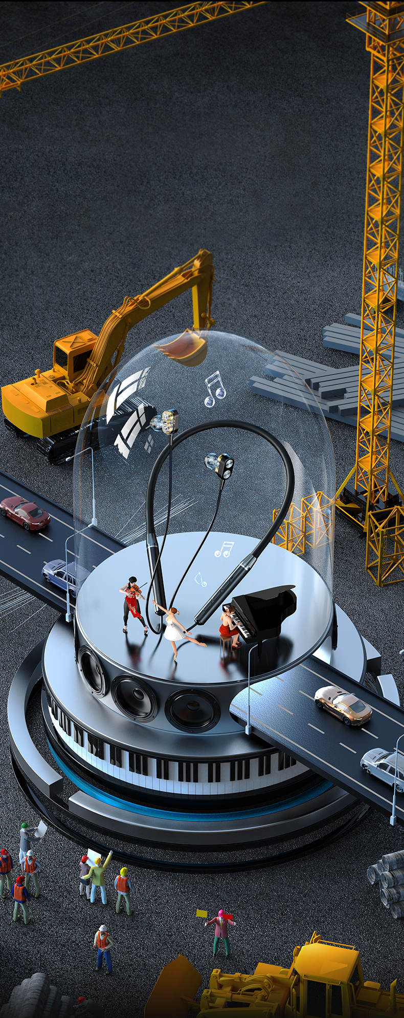 Bluetooth headset，Render，keyshot，E-commerce design，association，Digital，