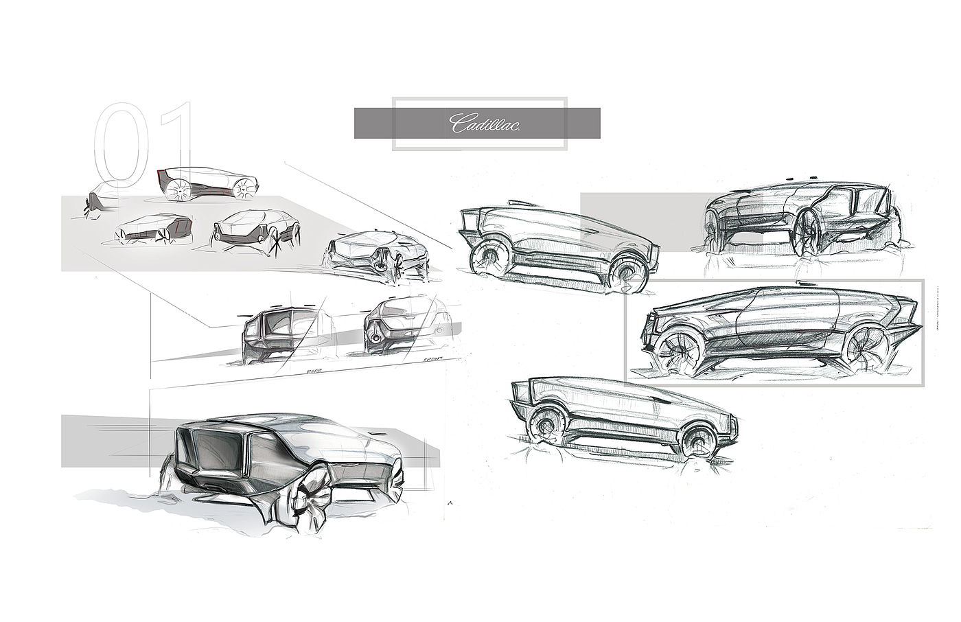 汽车设计，概念汽车，凯迪拉克越，越野车，suv，Cadillac，手绘，板绘，