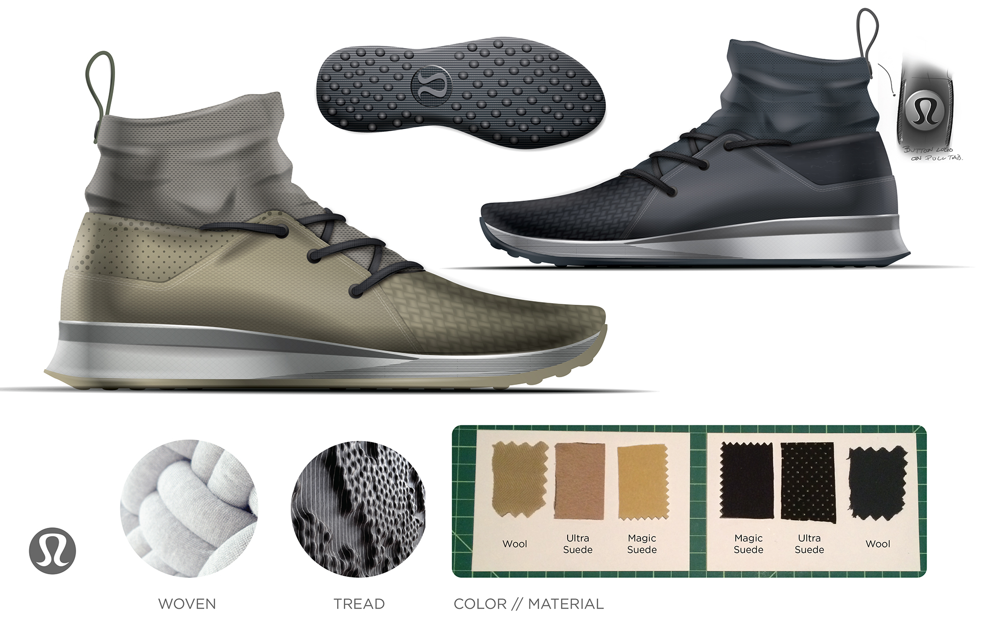 Relax Chukka，Lululemon，High top leather riding boots casual shoes，shoes，Hand drawn，