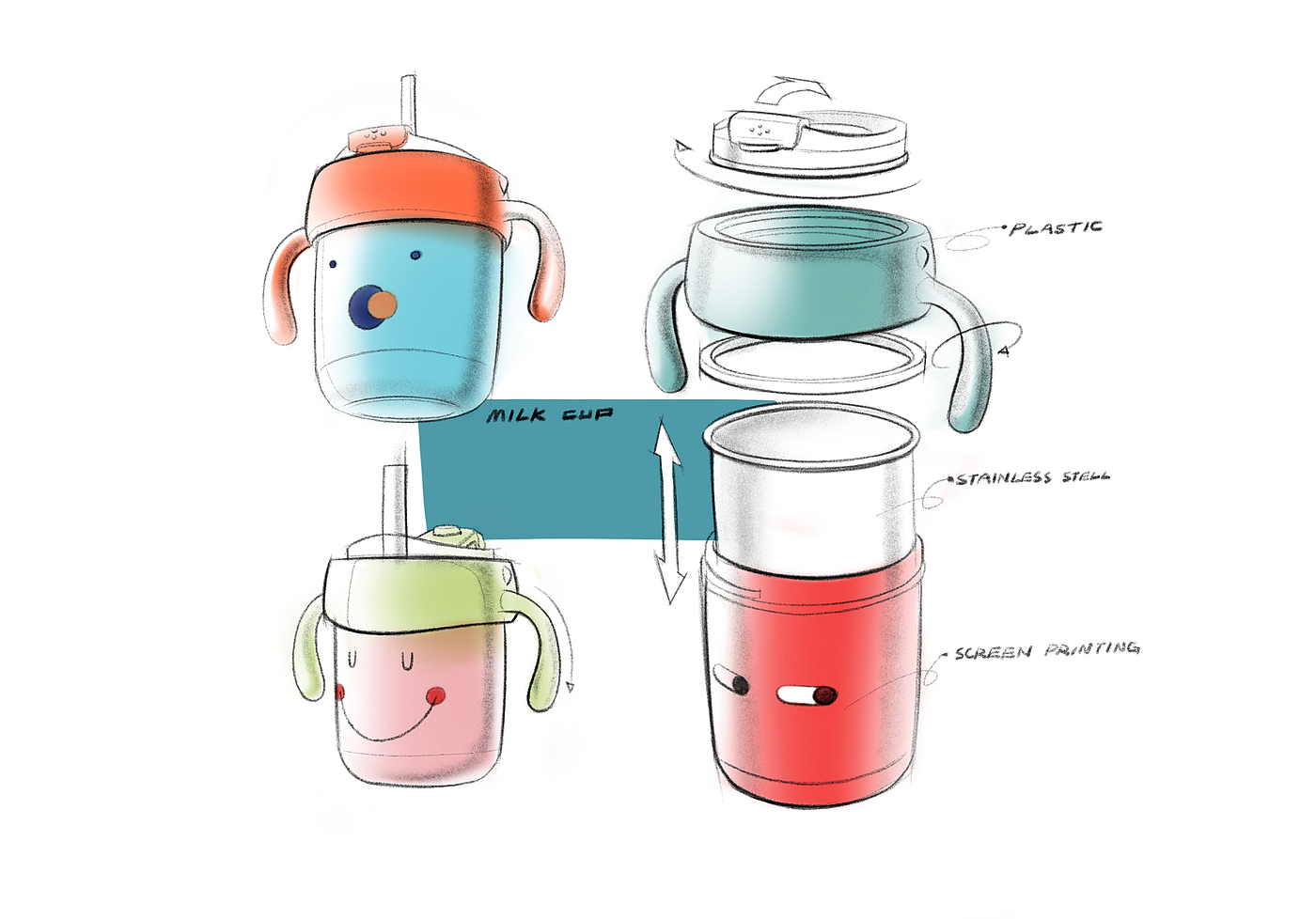 milk cup，children，Water cup，vacuum cup，