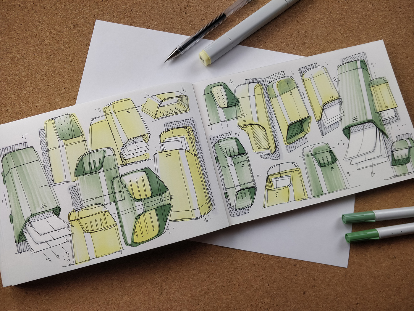 Design sketch，Design hand drawn，illustration，Marker performance chart，