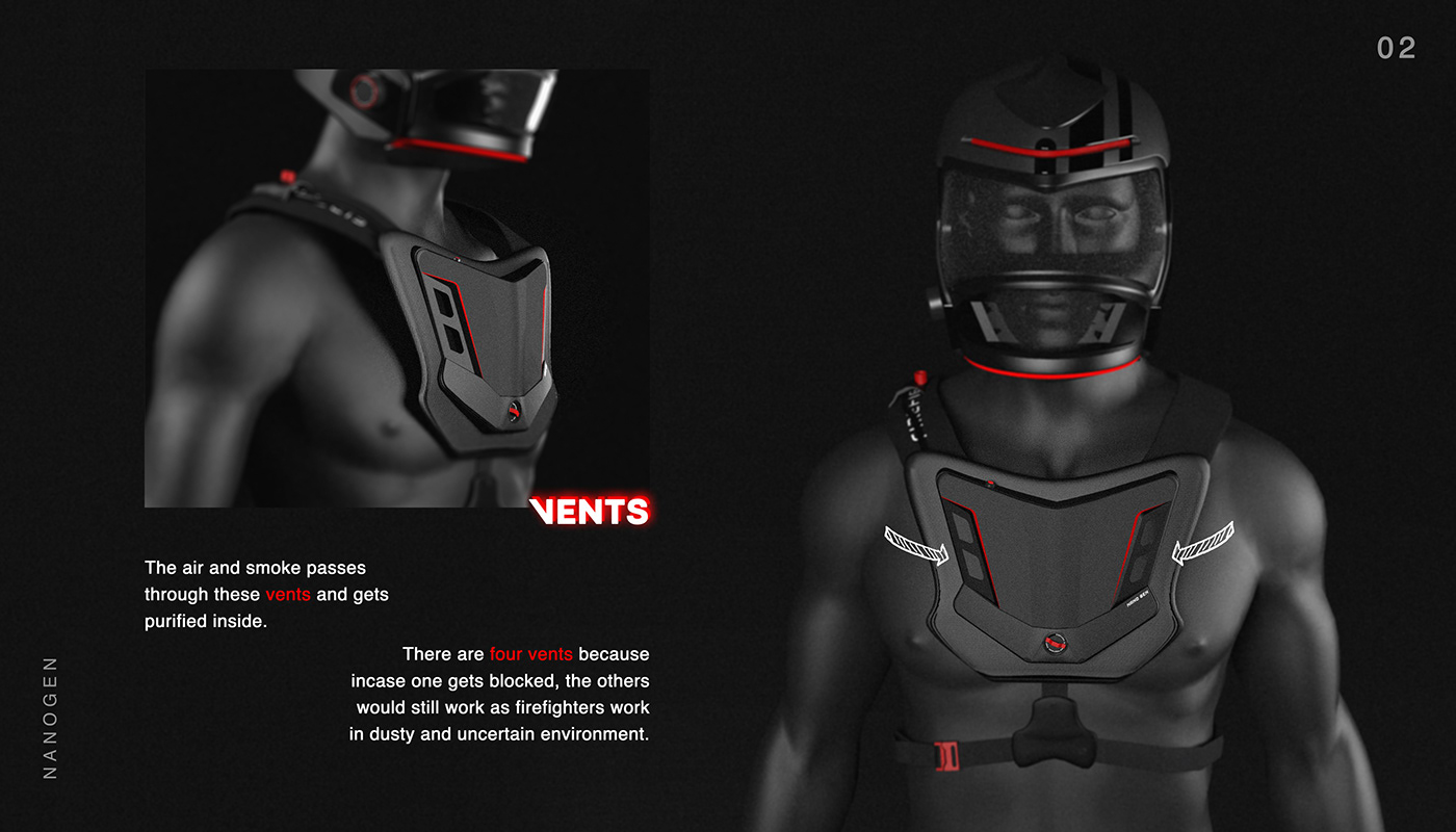 NanoGen，Breathing apparatus for firefighters，Self contained breathing apparatus (SCBA)，Safe and effective，Carbon monoxide and hydrogen cyanide, etc，Nanofiber，