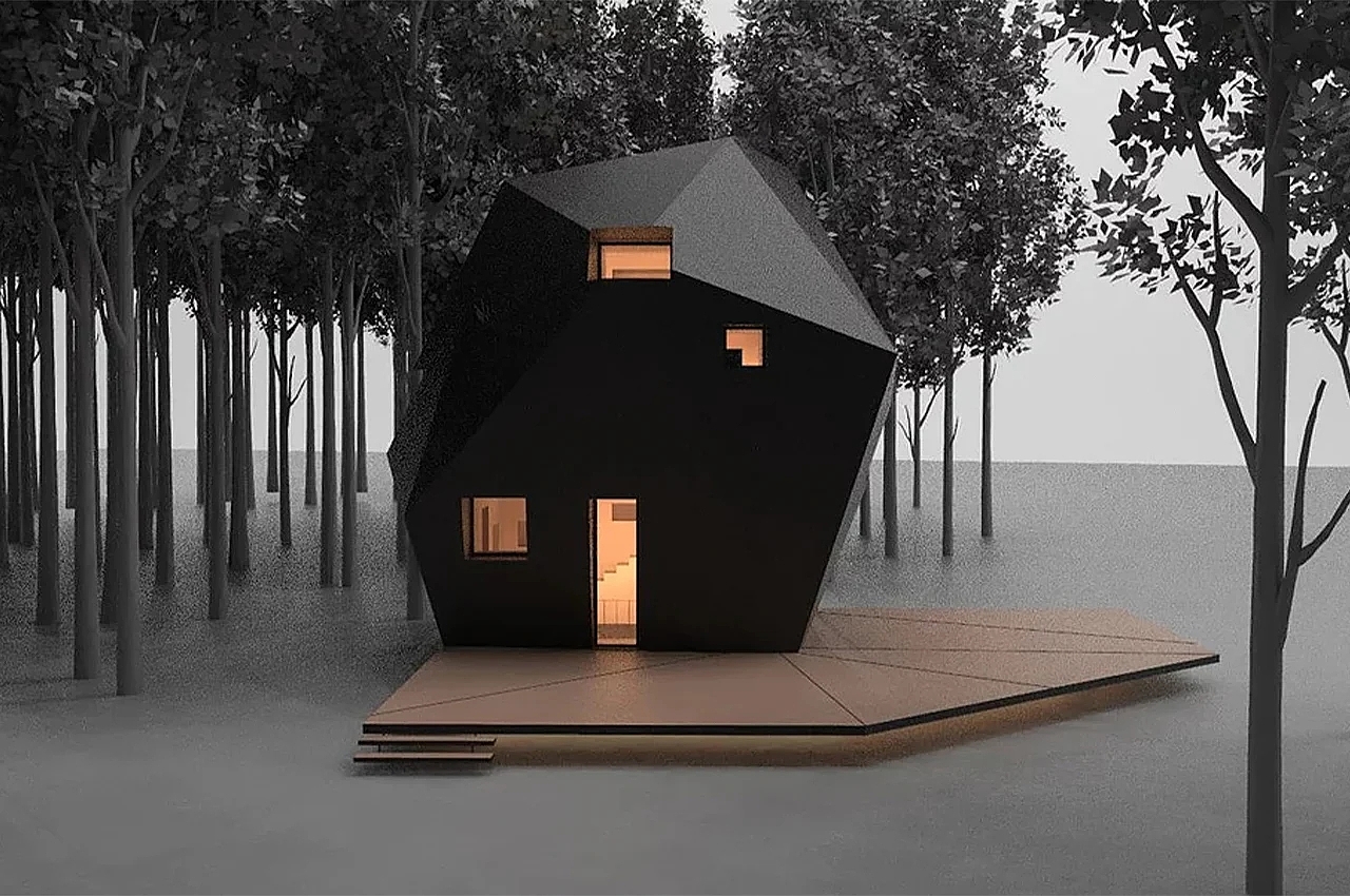 Interior design，Architecture，Meteorite，Forest House ，