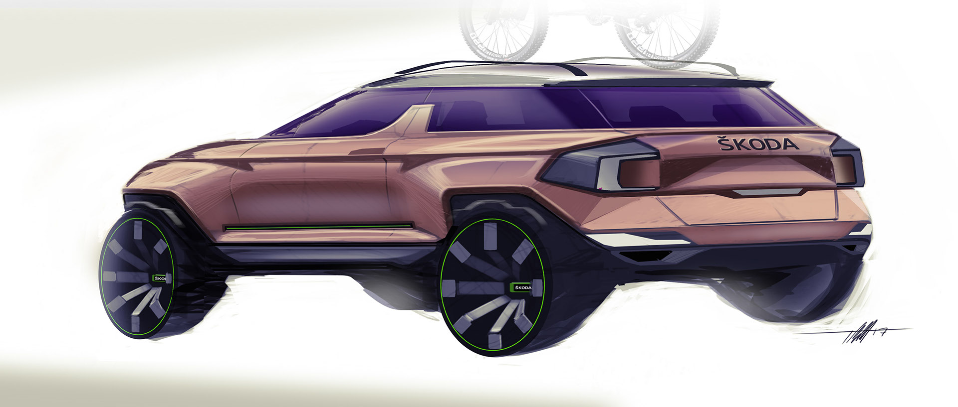 draft，Ubee ，Hand drawn，Automobile design，Tyler Macdonald，conceptual design，