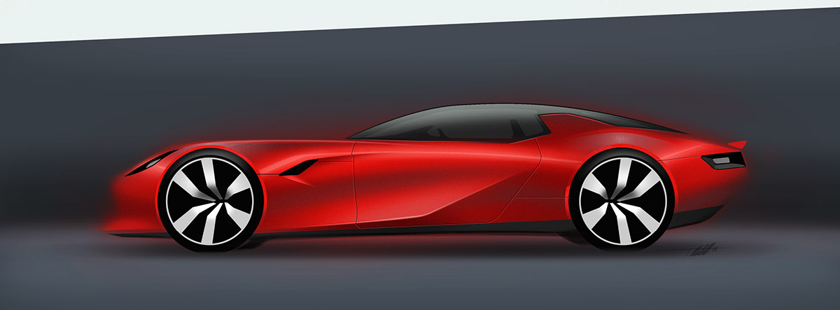 draft，Ubee ，Hand drawn，Automobile design，Tyler Macdonald，conceptual design，