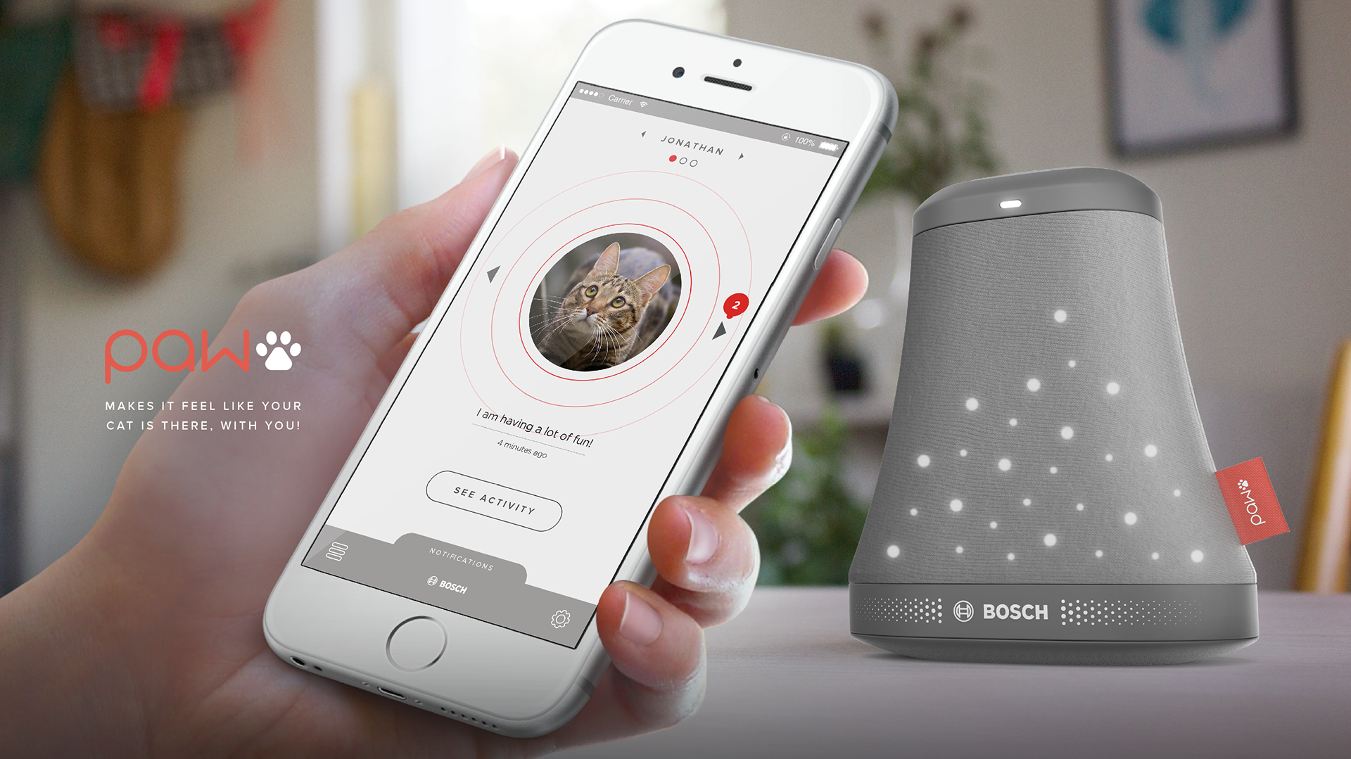 Pets，cat，suit，bosch，Wearable device，Mobile app，tracker ，intelligence，paw，