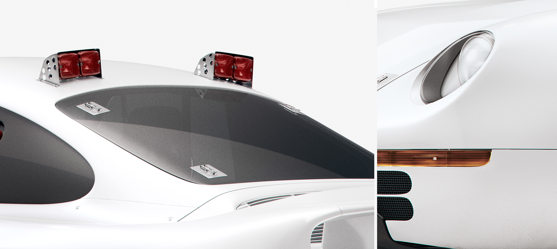 3D modeling，Automobile design，white，Simplicity，Porsche959，Porsche，