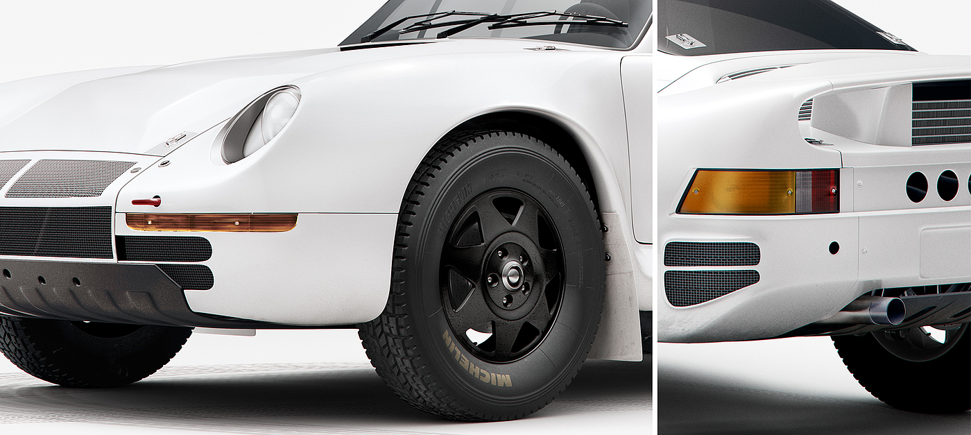3d建模，汽车设计，白色，简约，Porsche959，保时捷，